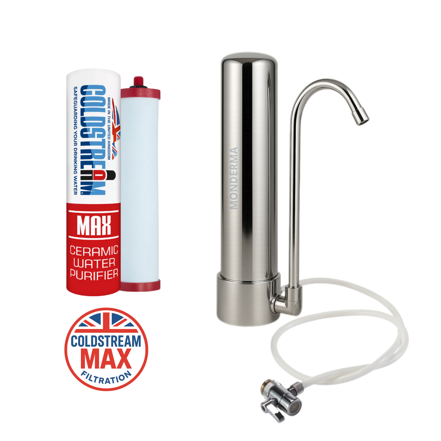 Monderma système de filtration sur comptoir, inclus filtre coldstream CTO max