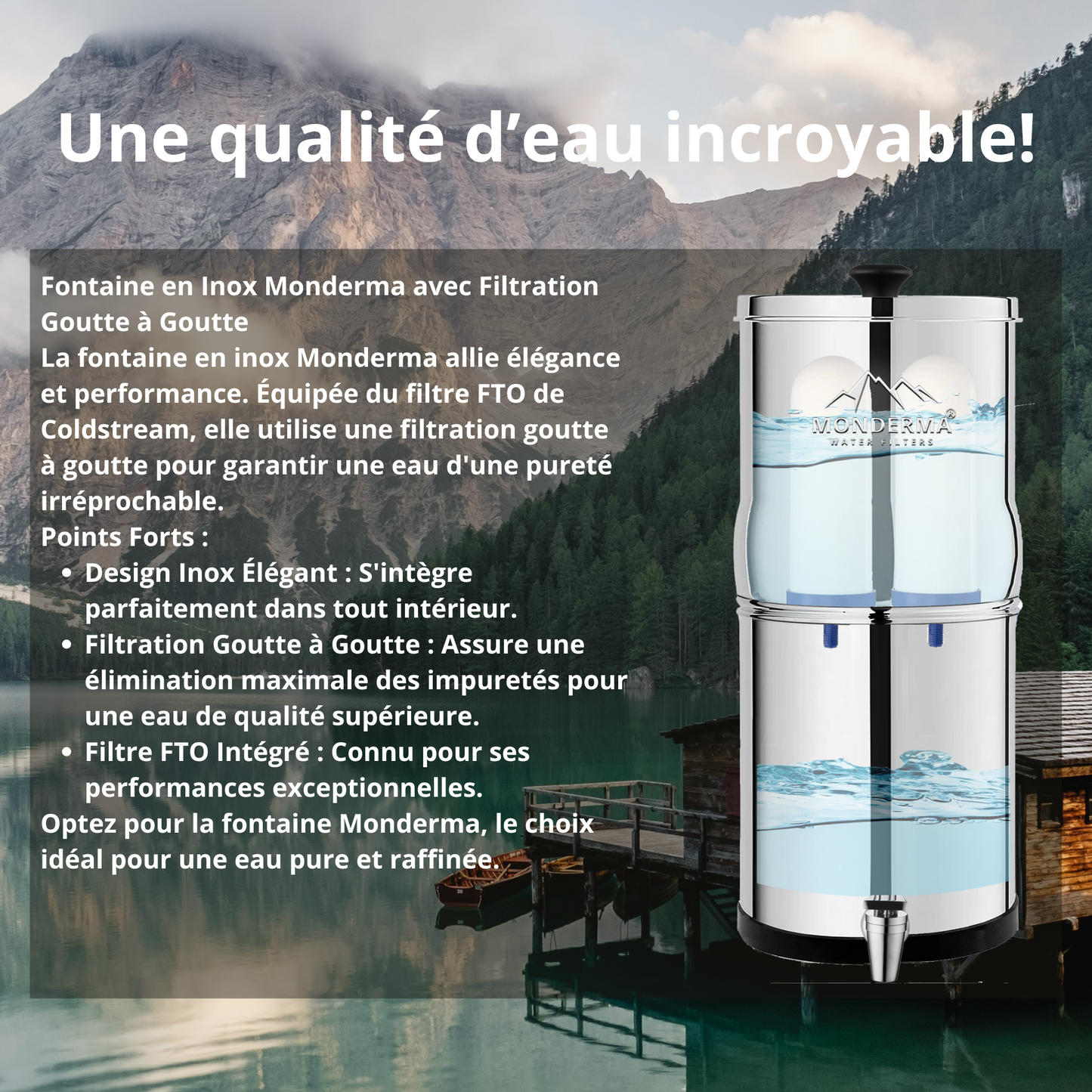 Monderma Big 8.5L Water Fountain - 2 FTO+ Filters