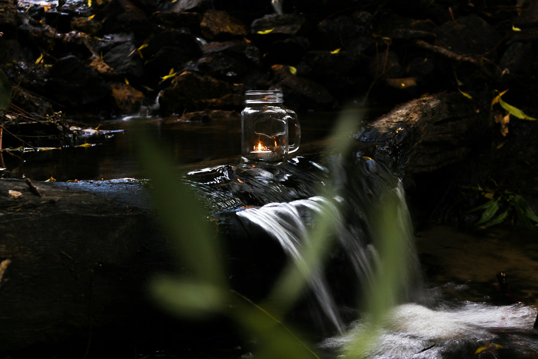 water falls with rocks and rocks