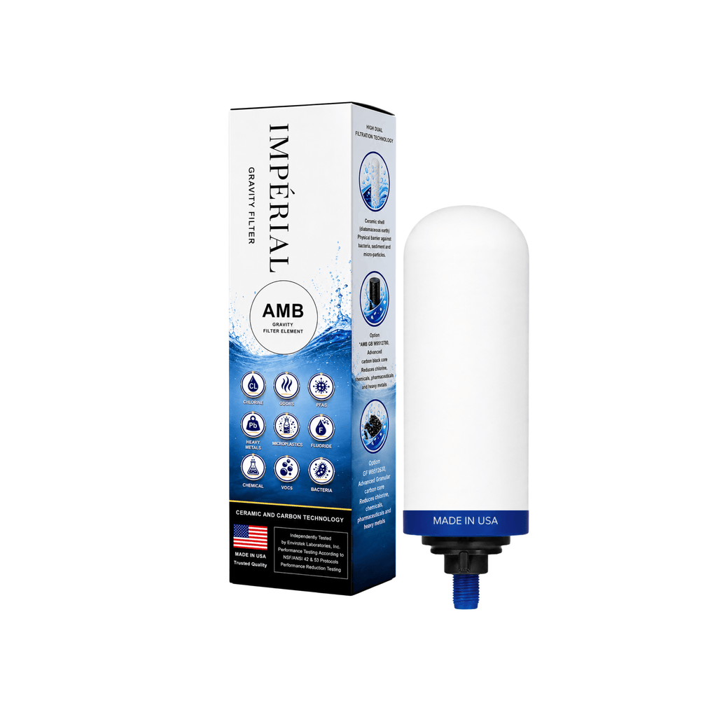 Impérial filters Recharge filtration pour fontaine à gravité Filtres Impérial AMB™ – 1 Filtre – Céramique & bloc de charbon actif