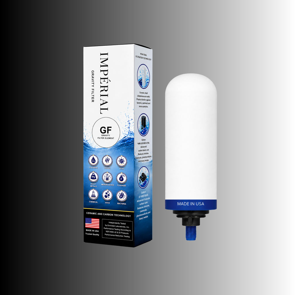Impérial filters Recharge filtration pour fontaine à gravité Filtre Monderma Impérial GF™ – Céramique & charbon actif granulaire