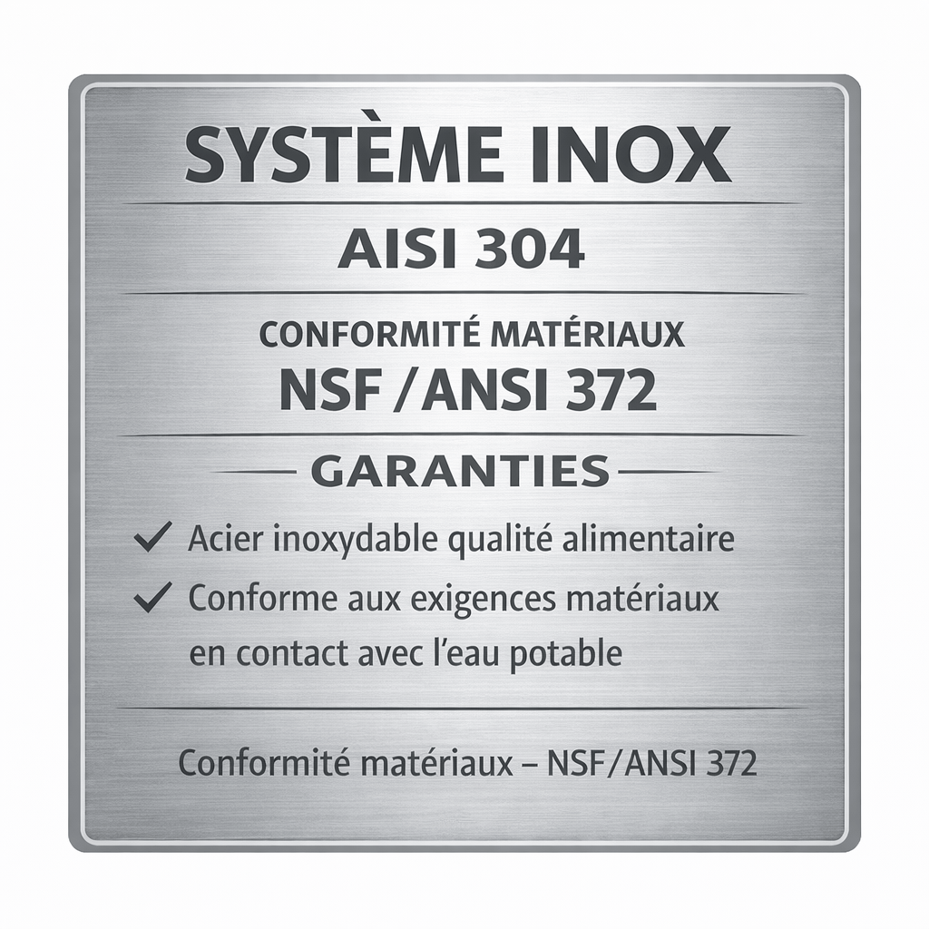 Monderma Fontaine filtrante gravitaire Monderma Fontaine Big 8.5L inox | Robinet Vue | 2 filtres Impérial GF | 12 mois de filtration