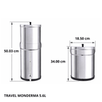 Monderma Fontaine à gravité purificateur d'eau Monderma Fontaine Travel 5.6L inox - 2 FTO+ Coldstream - robinet inox - 6 mois de filtration