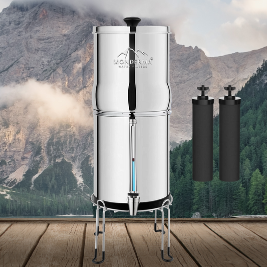 Fontaine Monderma Max Big 8.5L - inclus 2 filtres black filters, 1 base inox, 1 robinet avec vue