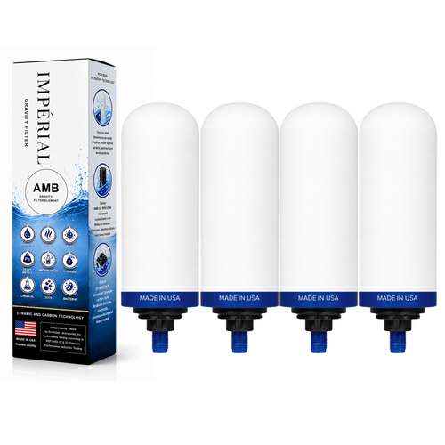 Monderma Recharge filtration pour fontaine à gravité Filtre Monderma Imperial AMB™ | Technologie Céramique + Carbon Block | 24 Mois/12 000 Litres