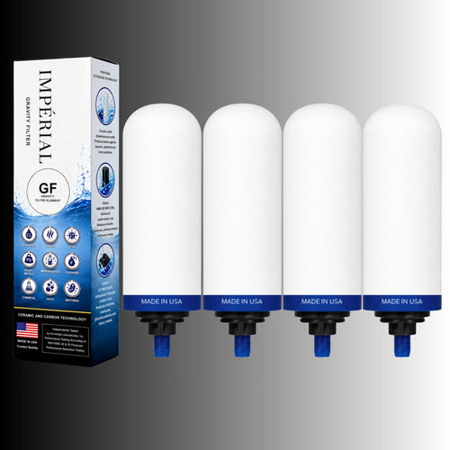 Monderma Recharge filtration pour fontaine à gravité Filtre Monderma Imperial GF™ | Double Action Céramique & Charbon Actif Granulaire |24 mois/12 000 Litres