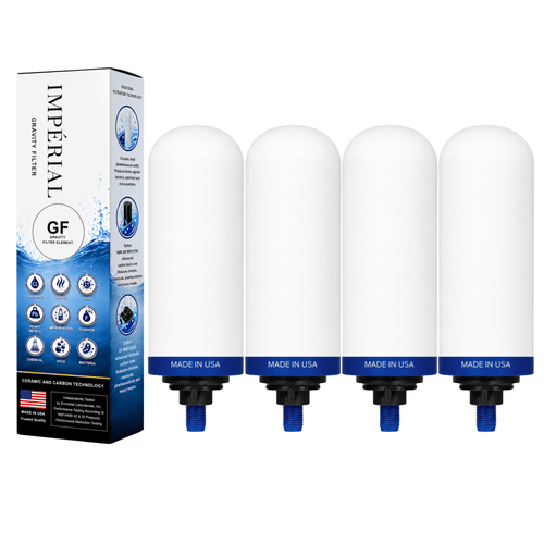 Monderma Recharge filtration pour fontaine à gravité Filtre Monderma Imperial GF™ | Double Action Céramique & Charbon Actif Granulaire |24 mois/12 000 Litres