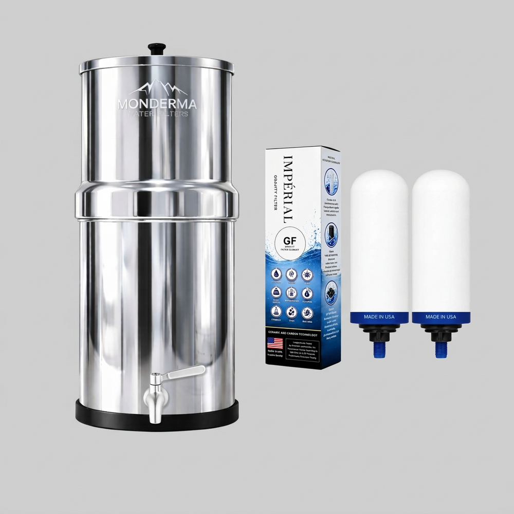 Monderma Fontaine Big 8,5 L inox – 2 filtres Impérial GF