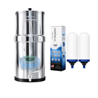 Monderma Fontaine filtrante gravitaire Monderma Fontaine Big 8.5L inox |BEP| - 2 filtres Impérial AMB | 12 mois de filtration