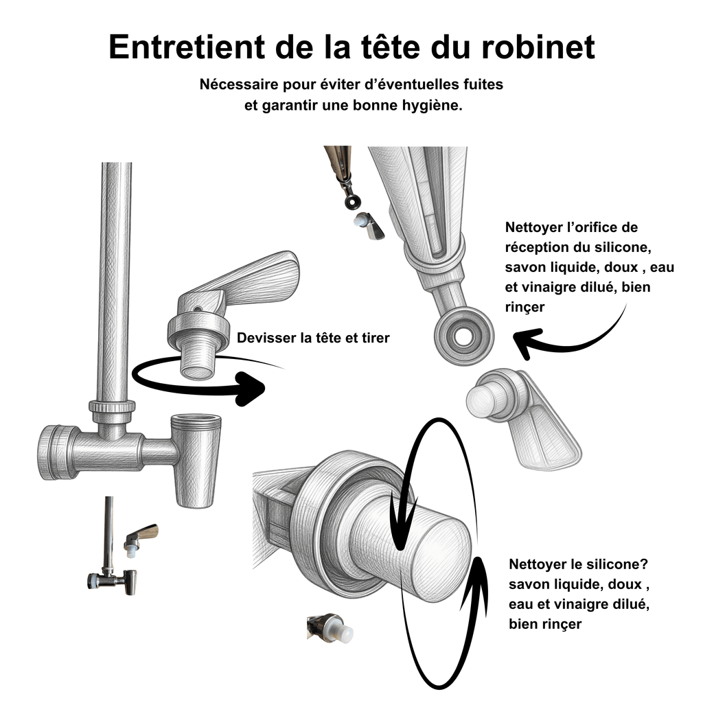 Monderma Robinet inox avec vue pour fontaine filtrante Monderma Robinet Inox Water View 7"