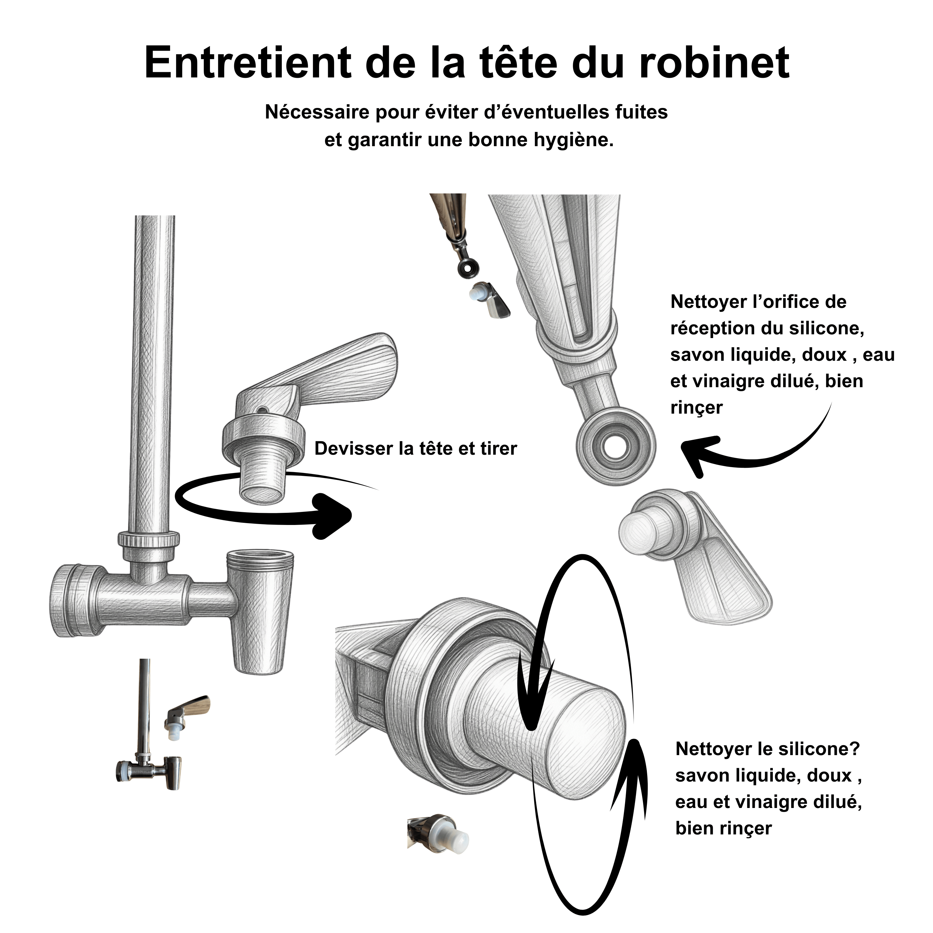 Monderma Robinet inox avec vue pour fontaine filtrante Monderma Robinet Inox Water View 7"