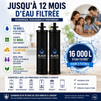 Monderma Fontaine à gravité purificateur d'eau Monderma Cartouche Black Filters - Lot de 2 - 12 mois de filtration
