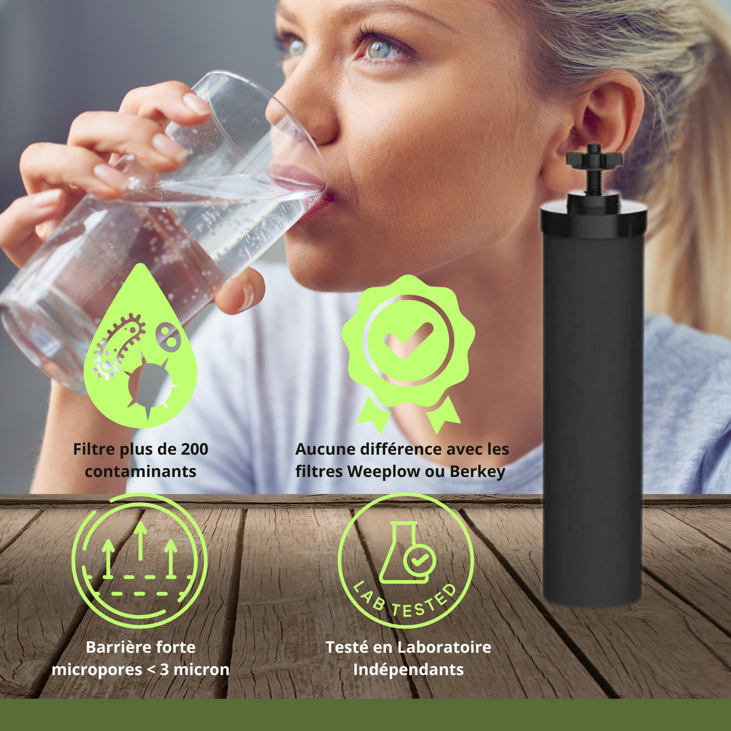 Monderma Black filters - MD-black-filter-2 filtration cartridge, Berkey compatible