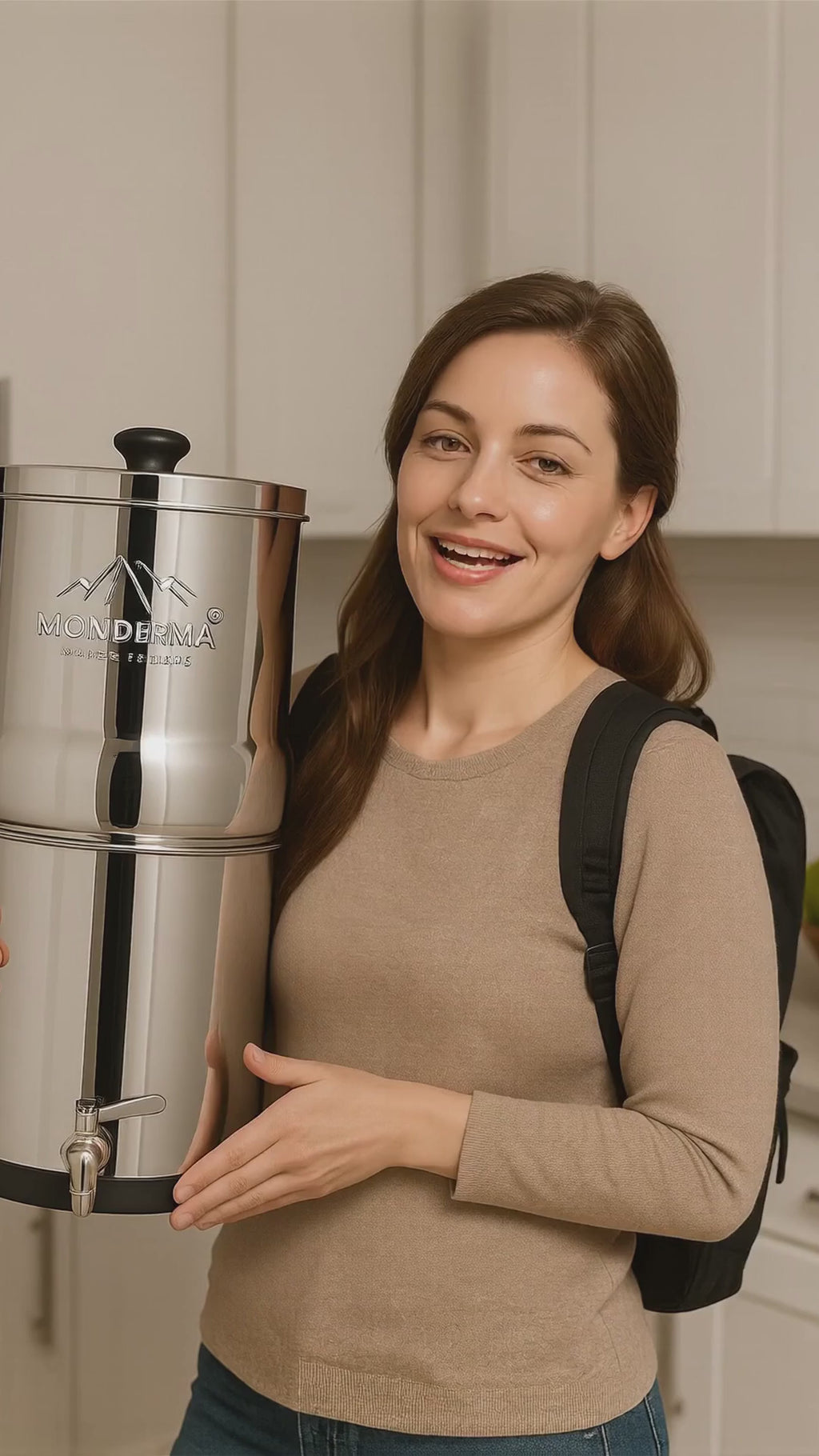 Fontaine Monderma Max Big 8.5L - inclus 2 filtres FTO+ coldstream, 1 base inox, 1 robinet avec vue